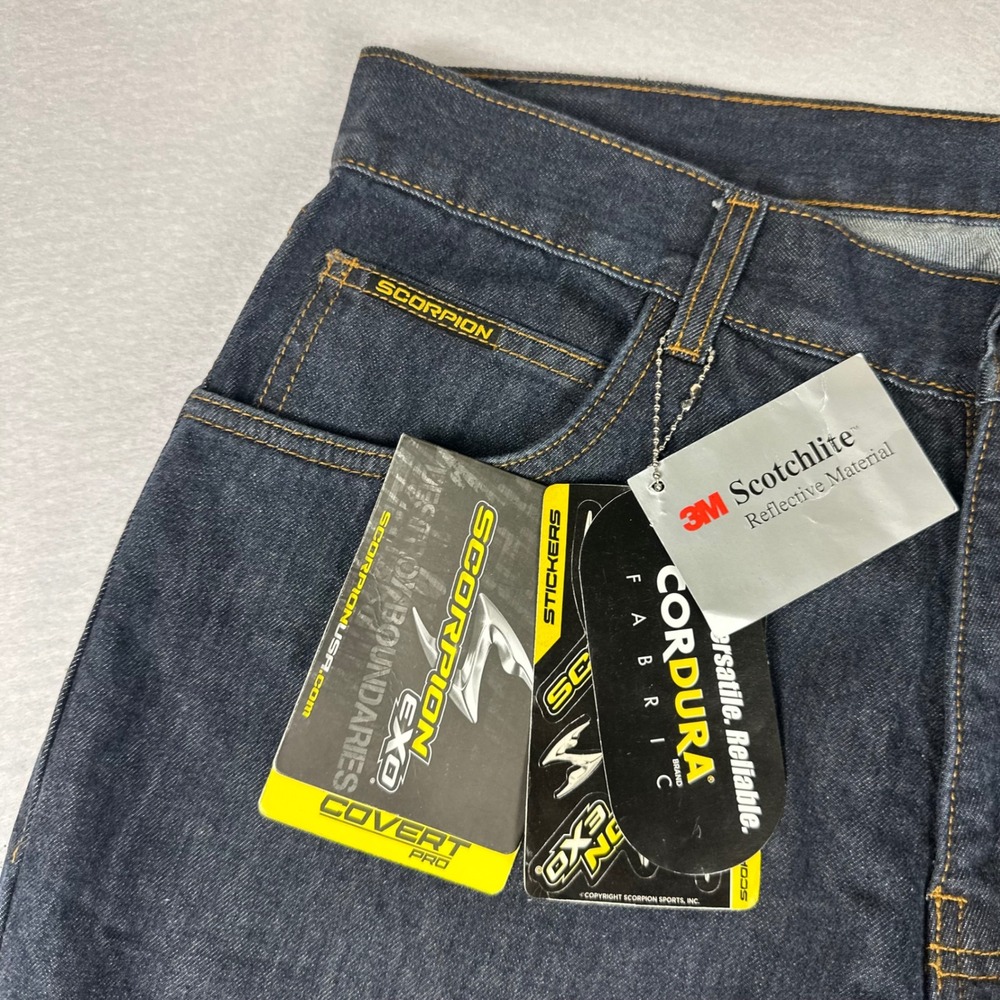 Scorpion EXO Covert Pro Blue Cordura Kevlar Riding Jeans Size 34 - Picture 2 of 8